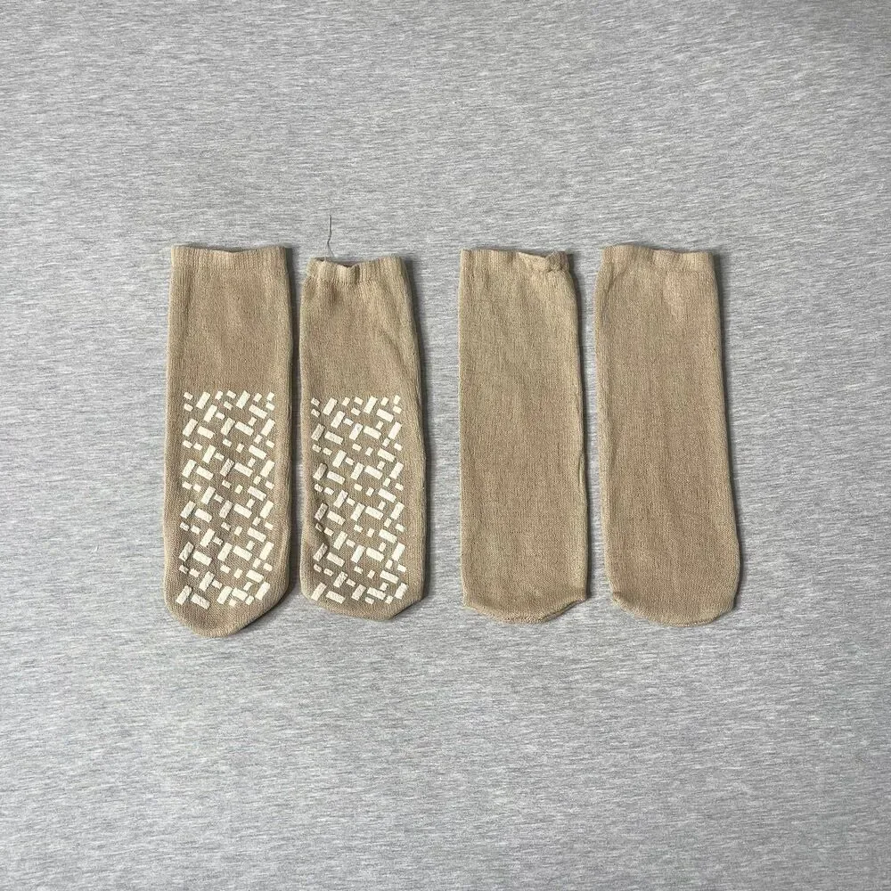 McKesson Unisex Solid Tan Ankle Socks 4 PCS. Set